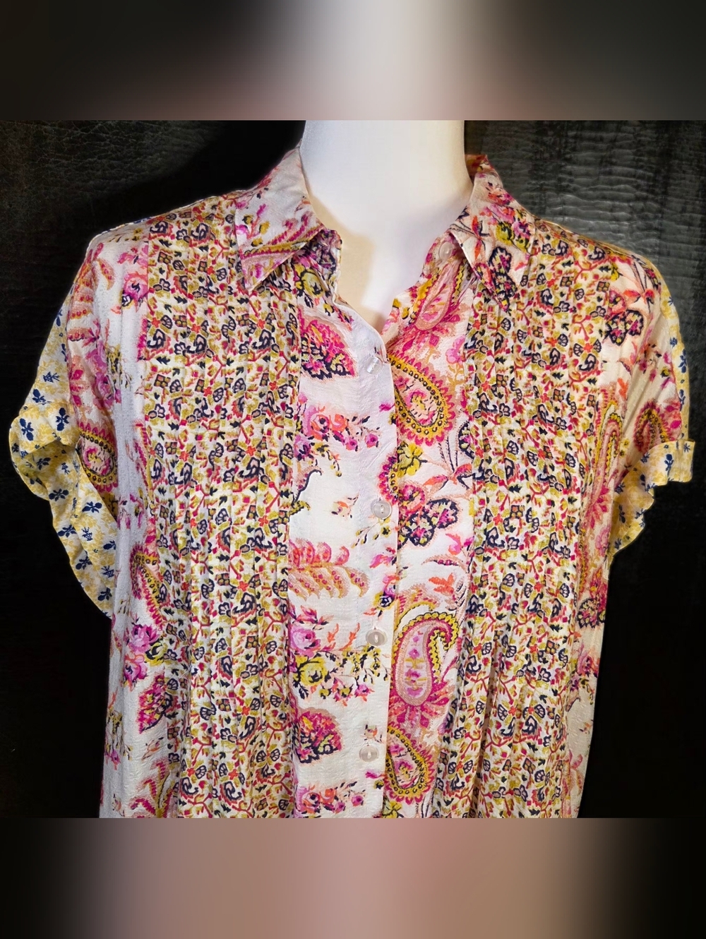 Jane & Delancey Floral Paisley Button-Up Blouse - NWOT - Size Medium - Picture 3 of 12